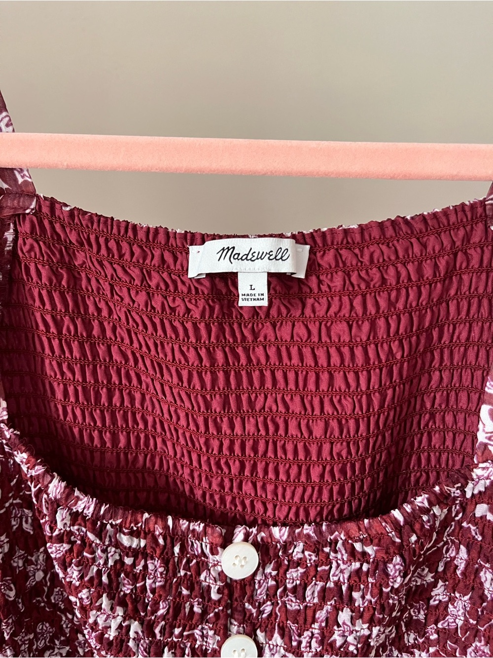 Madewell Lucie Smocked Button Front Midi Dress - Picture 10 of 11